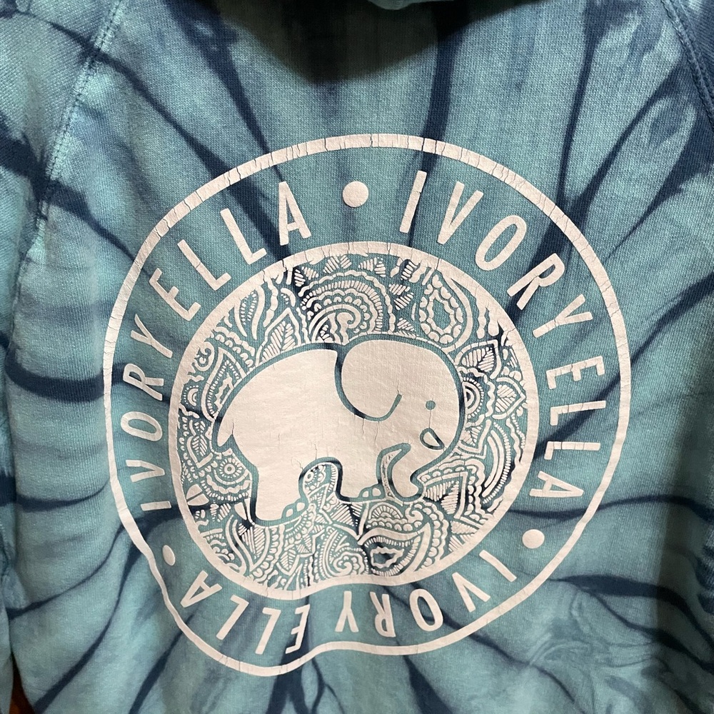 Save The Elephant Ivory Ella Blue Tie-Dye Sweatshirt